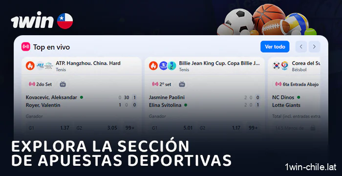 Acerca de la sección de apuestas deportivas en 1Win Chile
