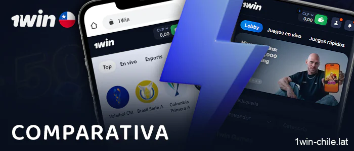 Tenga en cuenta la comparación entre la versión móvil del sitio web y la aplicación 1Win.