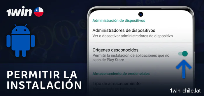 Permitir la instalación de aplicaciones de fuentes externas para la android aplicación móvil 1Win