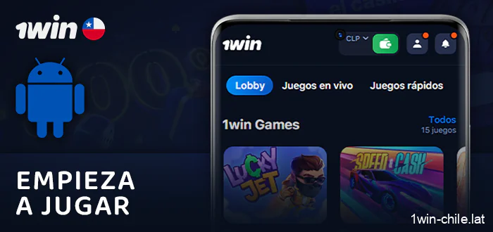 Elige un juego y empieza a jugar en la aplicación para Android 1Win