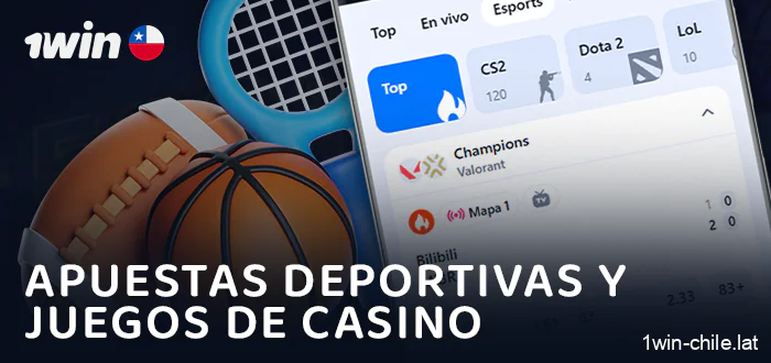 Sección de apuestas deportivas en la aplicación móvil 1Win