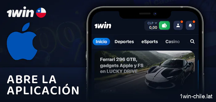 Abre la aplicación 1Win en tu dispositivo iOS