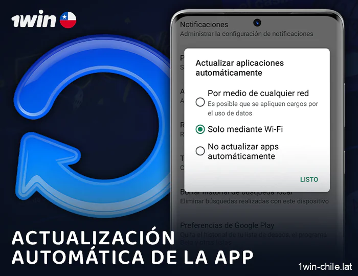 Actualización automática de la aplicación 1Win: instrucciones
