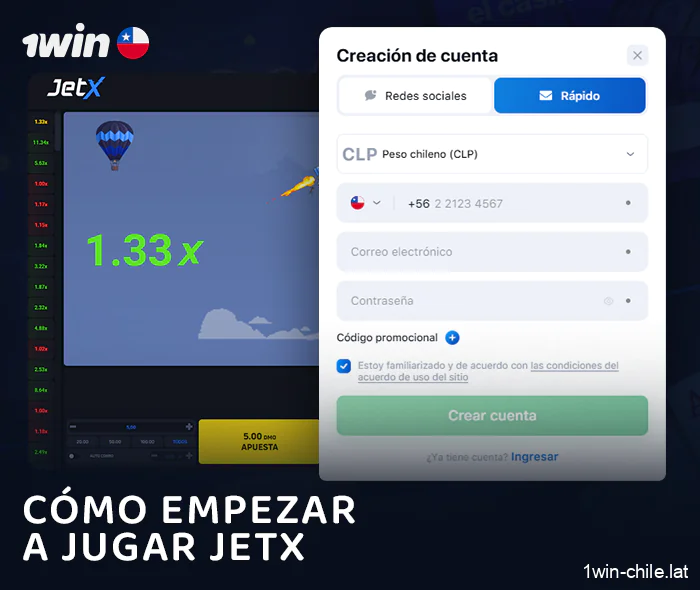 Cómo empezar a jugar a Jet X en el casino 1Win: instrucciones