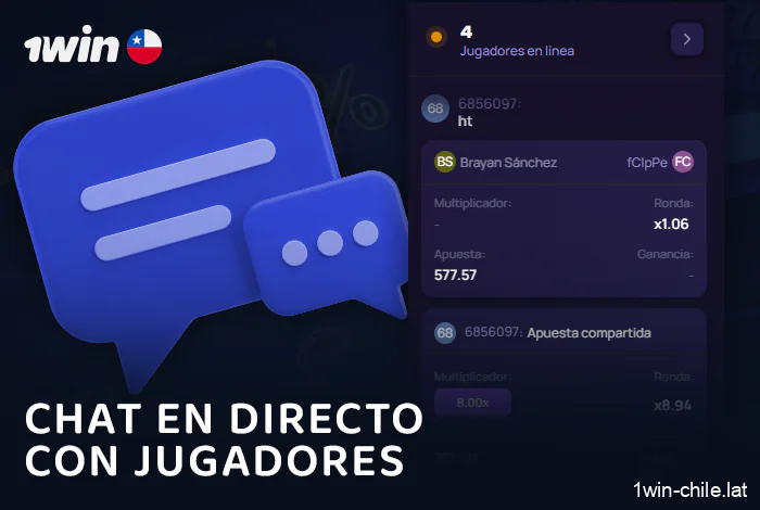 Utiliza el chat en línea en Lucky Jet 1Win