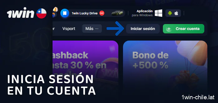 Visita el sitio web de 1Win casino