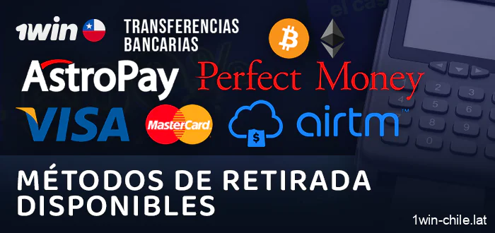 Métodos disponibles para retirar fondos de 1Win Chile