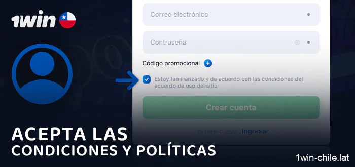 Acepta los términos y condiciones de 1Win